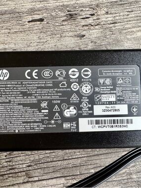 HP Black 150W Laptop Power Adapter with Cable
